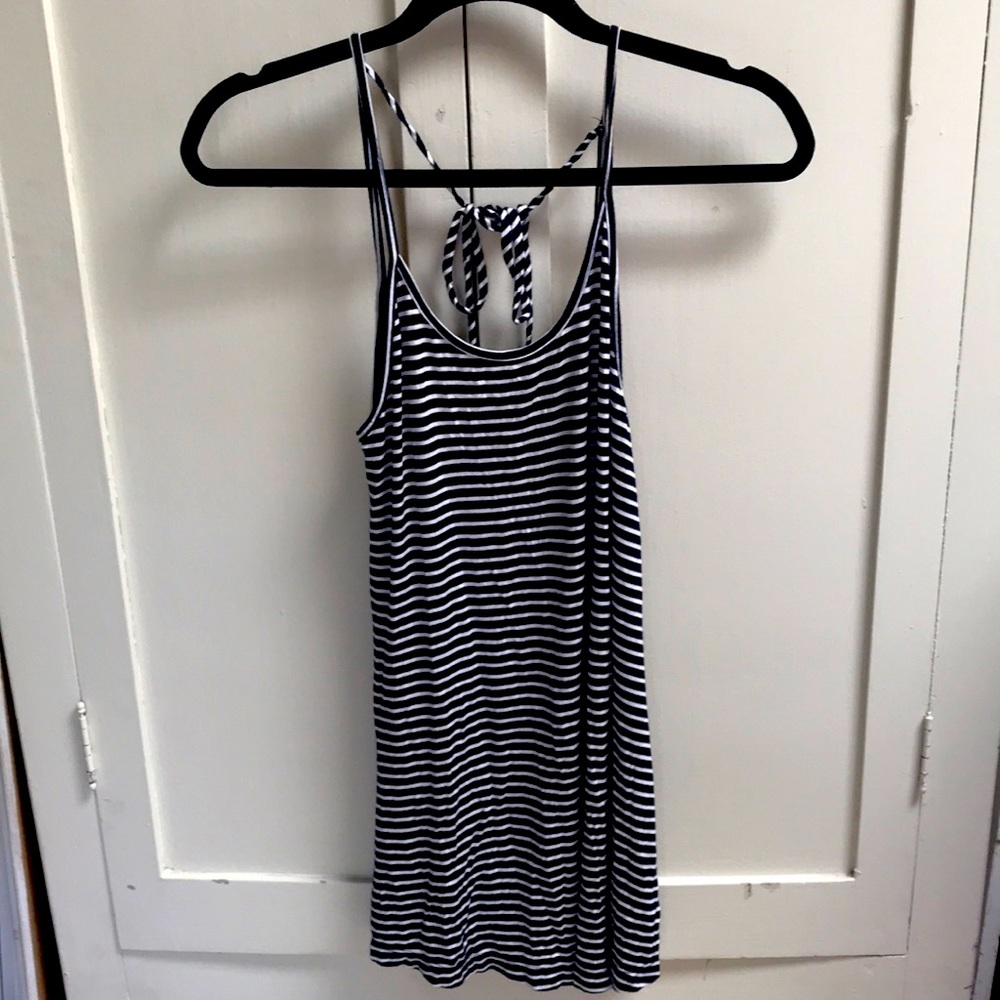 Tres Bien navy & white stripped dress